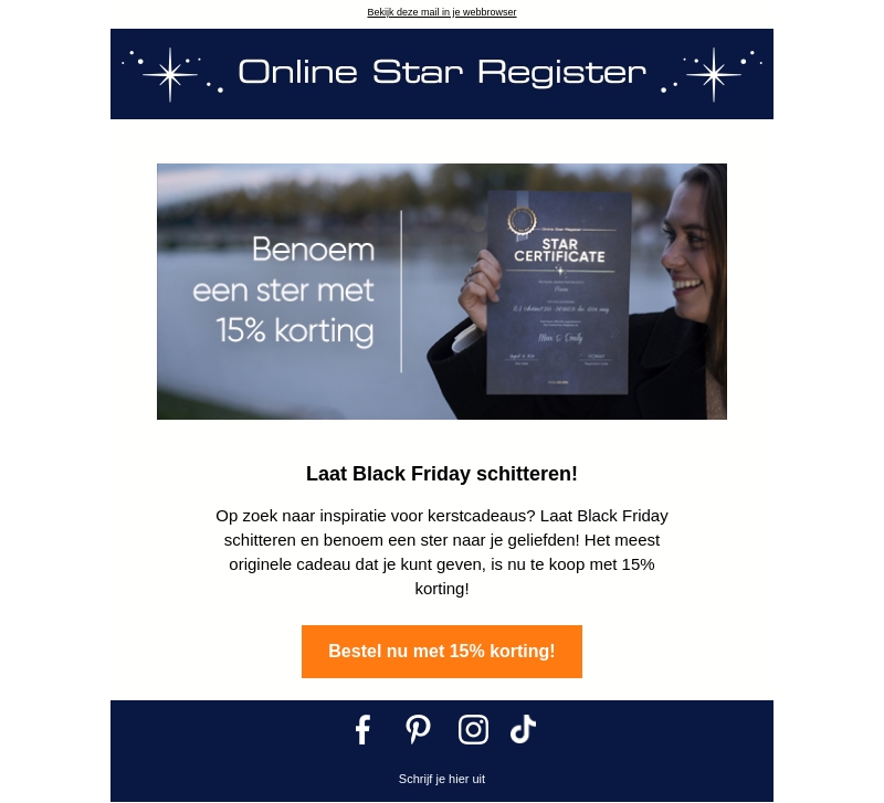 15% korting tijdens Black Friday 15% korting tijdens Black Friday