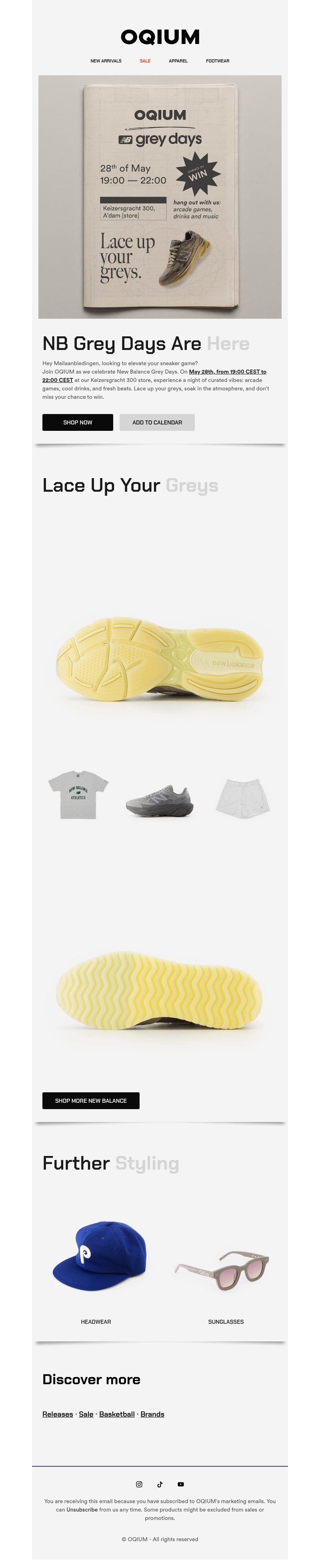 OQIUM x New Balance: Grey Days Store Event OQIUM x New Balance: Grey Days Store Event