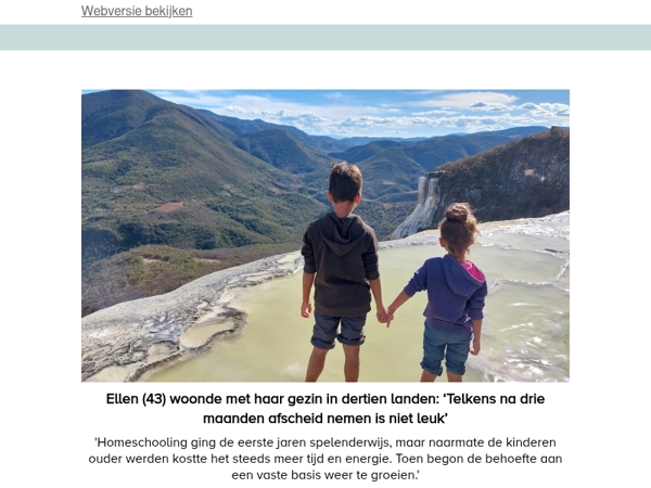 Ellen (43) woonde met haar gezin in dertien landen: ‘Telkens na drie maanden afscheid nemen is niet leuk’