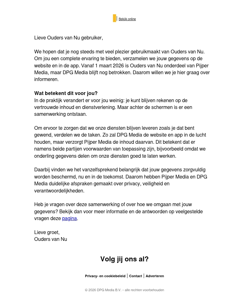 Samenwerking Pijper Media en DPG Media Samenwerking Pijper Media en DPG Media