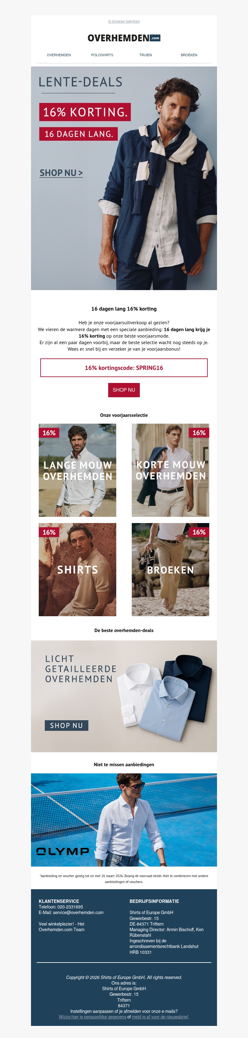 16 dagen 16% korting ❱❱ Profiteer nu van de voorjaarskorting! 16 dagen 16% korting ❱❱ Profiteer nu van de voorjaarskorting!