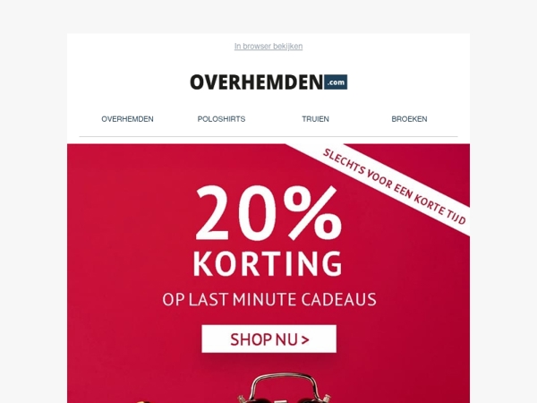🎄 20% extra korting op je Last Minute Cadeaus