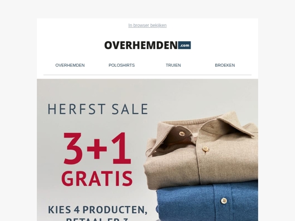 3+1 Herfstspecial: Kies 4 artikelen, betaal er maar 3