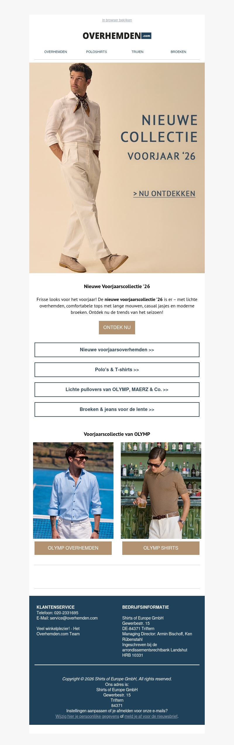 Nieuwe collectie 🌿 stijlvolle lentemode van OLYMP, Eterna & meer Nieuwe collectie 🌿 stijlvolle lentemode van OLYMP, Eterna & meer
