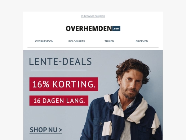Mis het niet ❱❱ Jouw lentekorting van 16% wacht nog steeds op je!