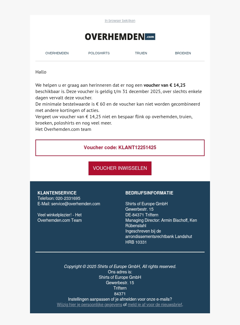 Belangrijk ⚠️ Uw voucher van €14,25 verloopt morgen Belangrijk ⚠️ Uw voucher van €14,25 verloopt morgen