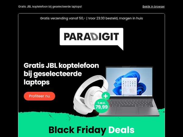 Gratis JBL koptelefoon bij geselecteerde laptops!