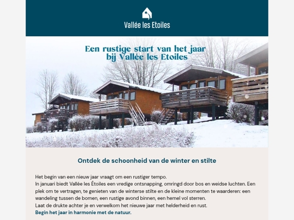 Een rustige start van het jaar bij Vallée les Étoiles