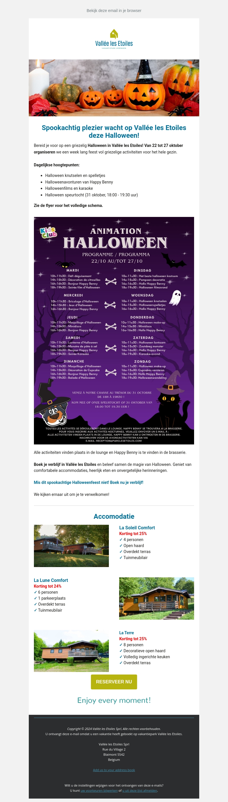 Spookachtig plezier wacht op Vallée les Etoiles deze Halloween! Boek nu uw verblijf! Spookachtig plezier wacht op Vallée les Etoiles deze Halloween! Boek nu uw verblijf!