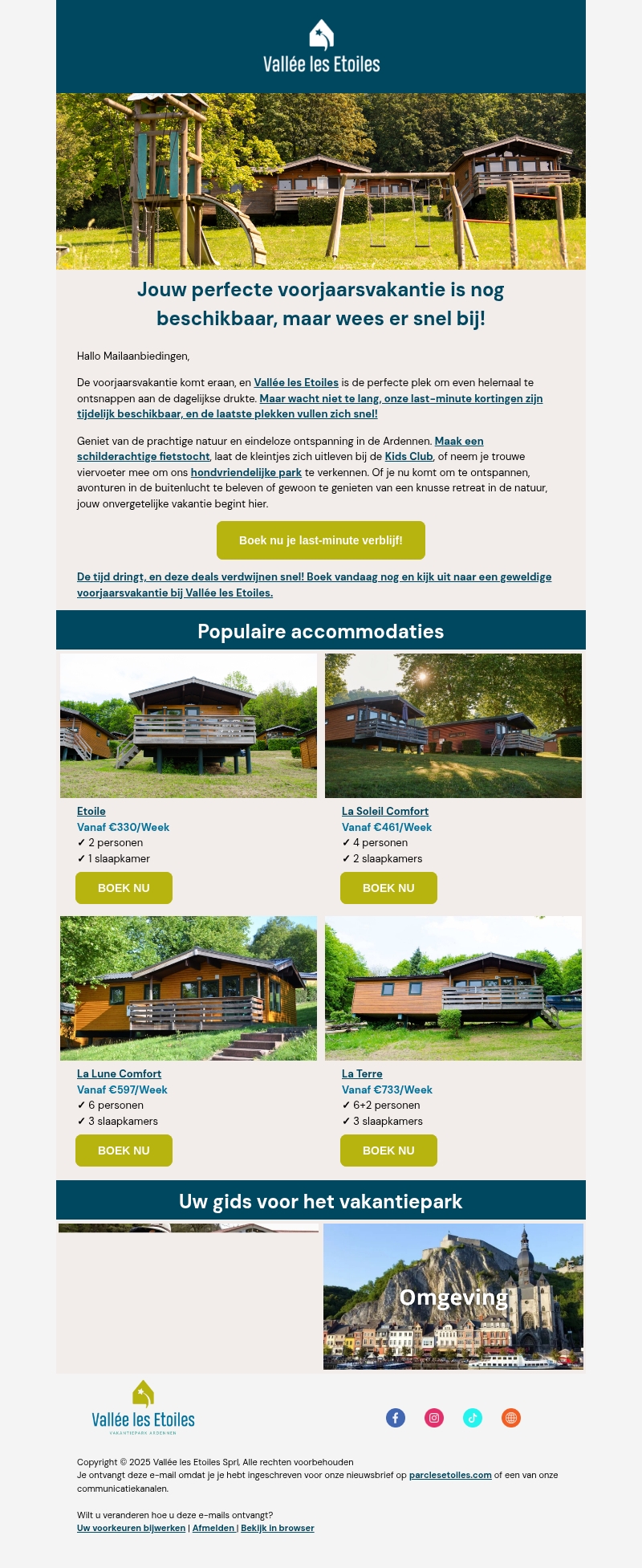 Jouw perfecte voorjaarsvakantie is nog beschikbaar, maar wees er snel bij! Jouw perfecte voorjaarsvakantie is nog beschikbaar, maar wees er snel bij!