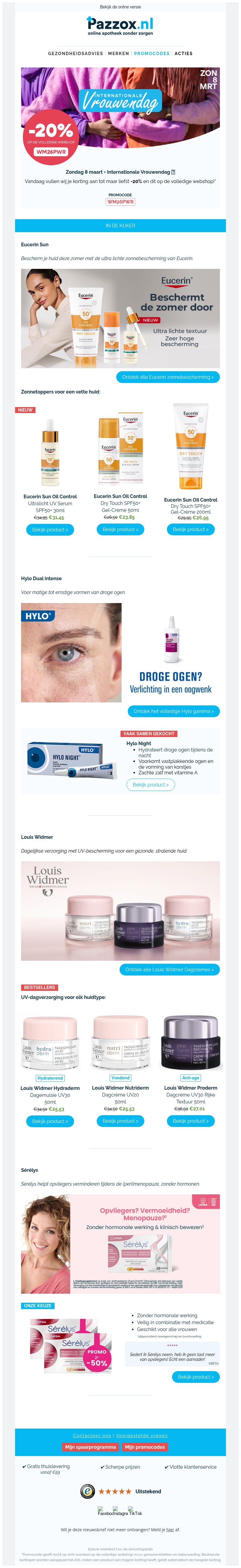 Internationale Vrouwendag: -20% op de volledige webshop Internationale Vrouwendag: -20% op de volledige webshop