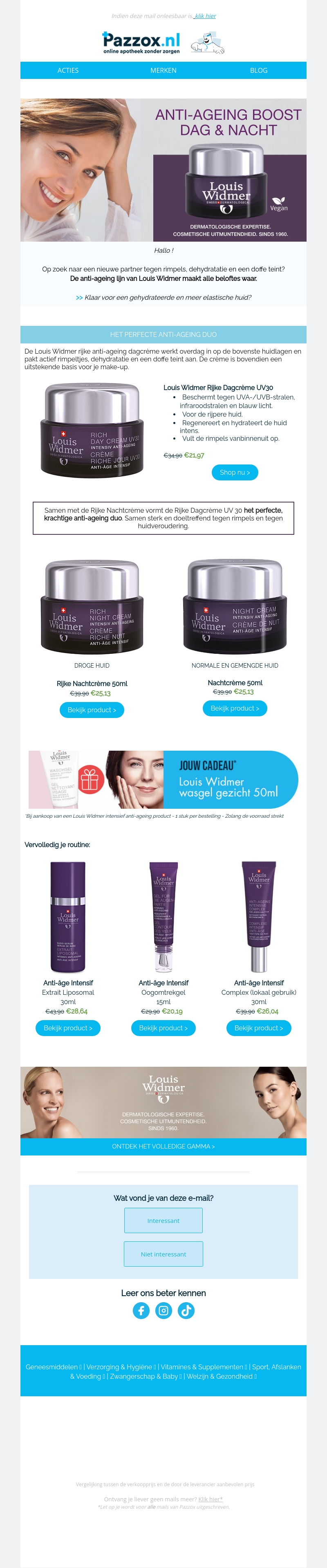 Verwen je huid met Louis Widmer Anti-Age Intensief Verwen je huid met Louis Widmer Anti-Age Intensief