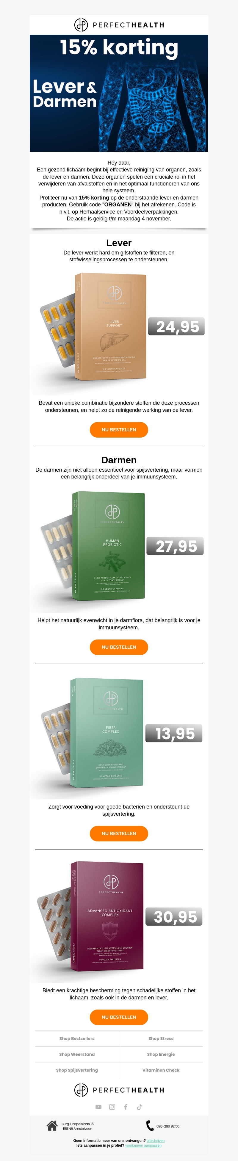 15% korting op lever en darmen producten! 15% korting op lever en darmen producten!