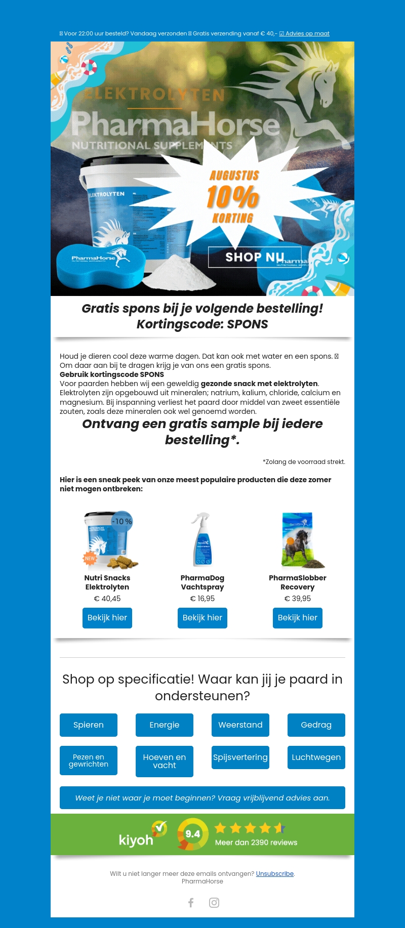 π Profiteer van 10% korting op elektrolyten in de zomer maanden. π Profiteer van 10% korting op elektrolyten in de zomer maanden.