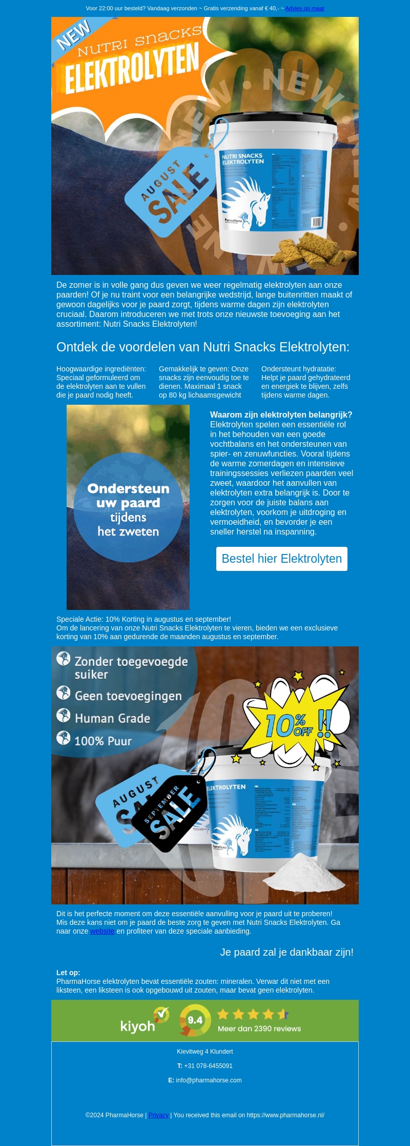 Product van de maand - 10% korting de gehele maand augustus - Elektrolyten Product van de maand - 10% korting de gehele maand augustus - Elektrolyten