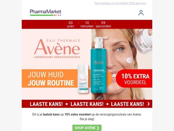 ⌛ Laatste uren: jouw Avène-routine met extra voordeel