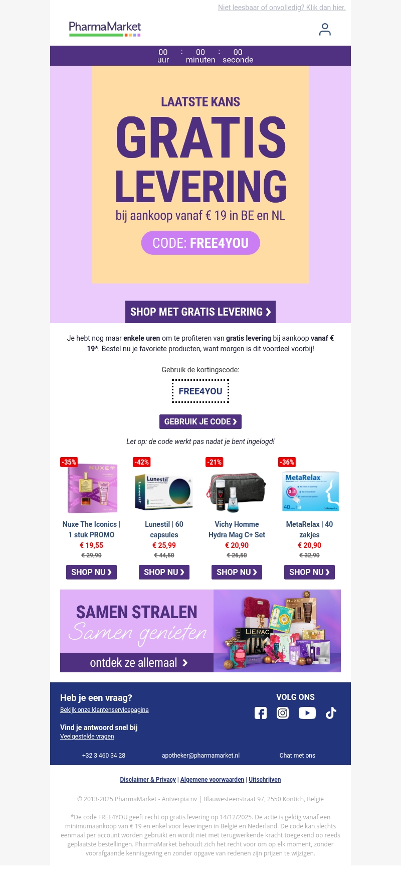 ⏳ Laatste kans: Free Shipping Day eindigt vanavond ⏳ Laatste kans: Free Shipping Day eindigt vanavond