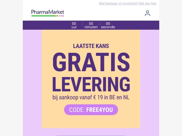 ⏳ Laatste kans: Free Shipping Day eindigt vanavond