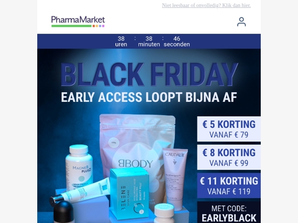⏳ Je Black Friday-voordeel verdwijnt bijna...