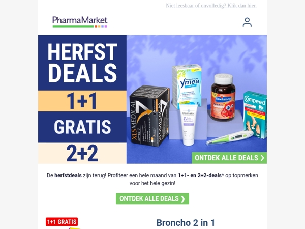 Herfstdeals: 1+1 en 2+2 gratis