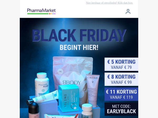 Black Friday start nu voor jou 🖤