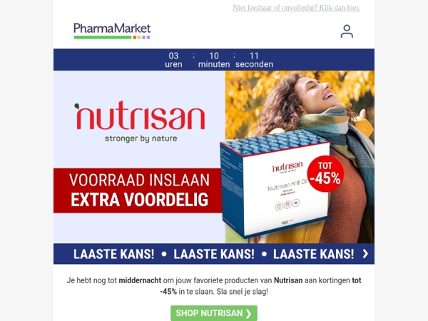 ⌛ Laatste uren: tot -45% op Nutrisan