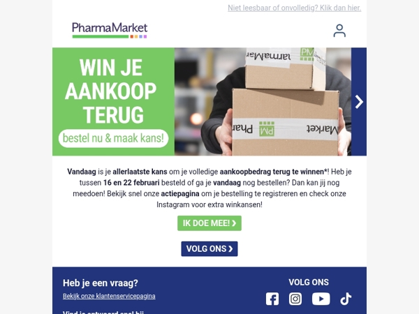 Laatste kans: win je aankoopbedrag terug 🛒