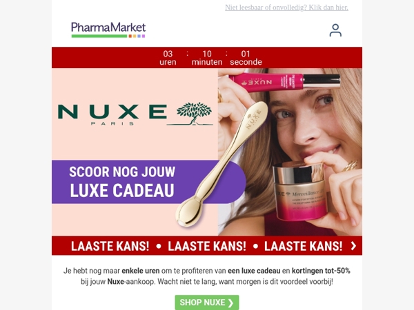 ⌛ Laatste uren: tot -50% en luxe cadeaus bij Nuxe