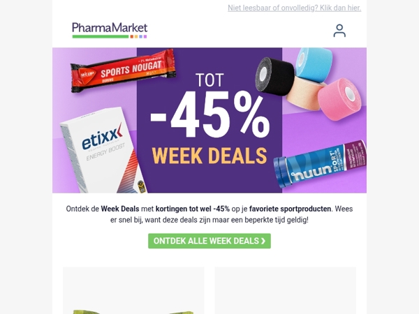 Week Deals: tot -45% op sport 💥