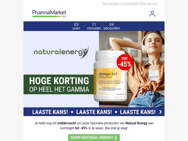 ⌛ Laatste kans: tot -45% op Natural Energy