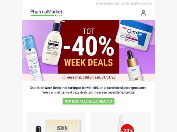 Week Deals: tot -40% op skincare 💥