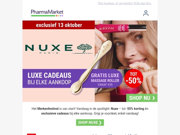 Vandaag tot -50% en luxe cadeaus bij Nuxe 🎁