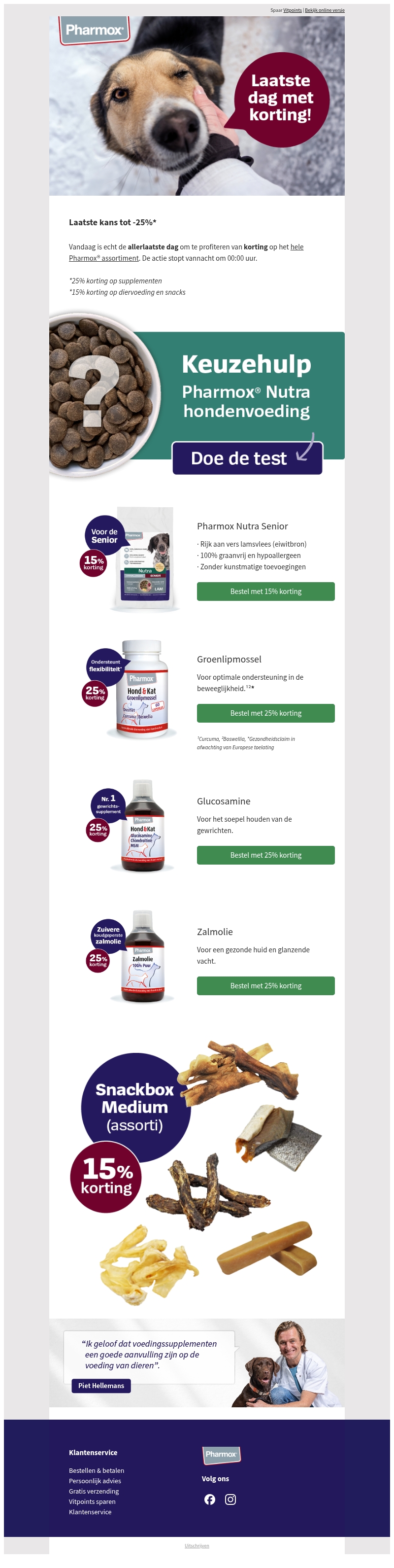 Laatste dag tot 25% korting* op Pharmox Laatste dag tot 25% korting* op Pharmox