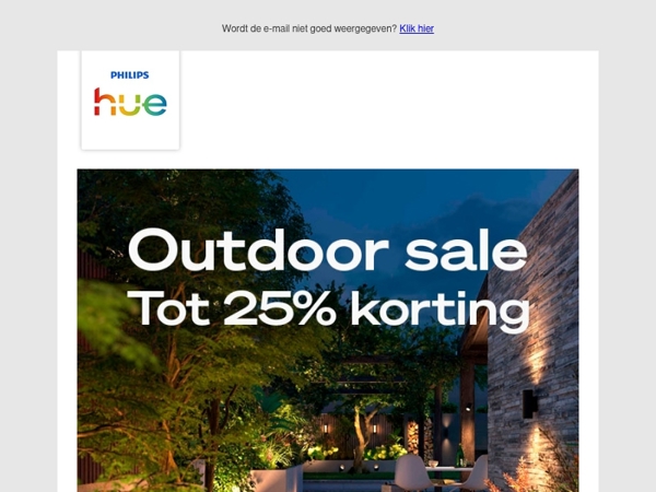 Sale! Tot 25% korting op slimme buitenverlichting