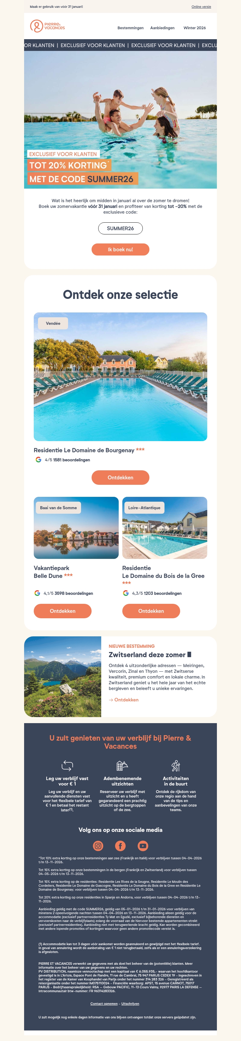 Exclusief voor klanten: tot 20% korting op uw zomervakantie ☀️🌊 Exclusief voor klanten: tot 20% korting op uw zomervakantie ☀️🌊