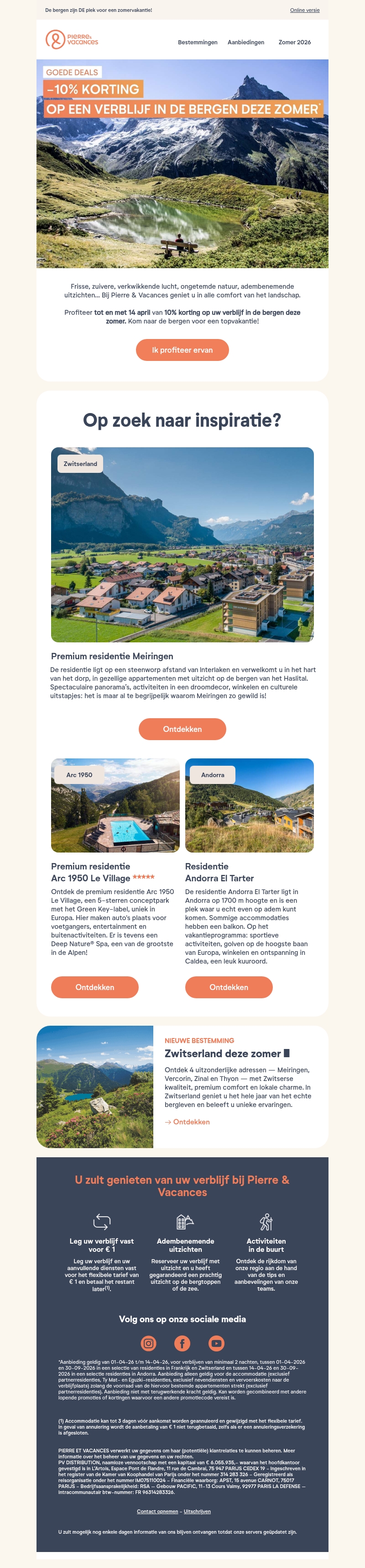 10% korting op een verblijf in de bergen deze zomer ⛰️ 10% korting op een verblijf in de bergen deze zomer ⛰️