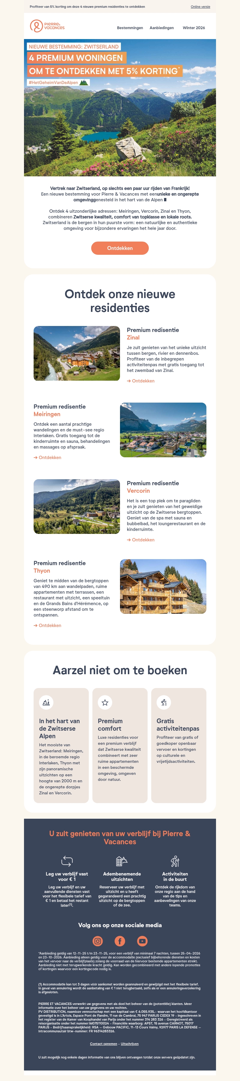 ⭐ Nieuw: Zwitserland voegt zich bij onze mooiste bestemmingen! ⭐ Nieuw: Zwitserland voegt zich bij onze mooiste bestemmingen!
