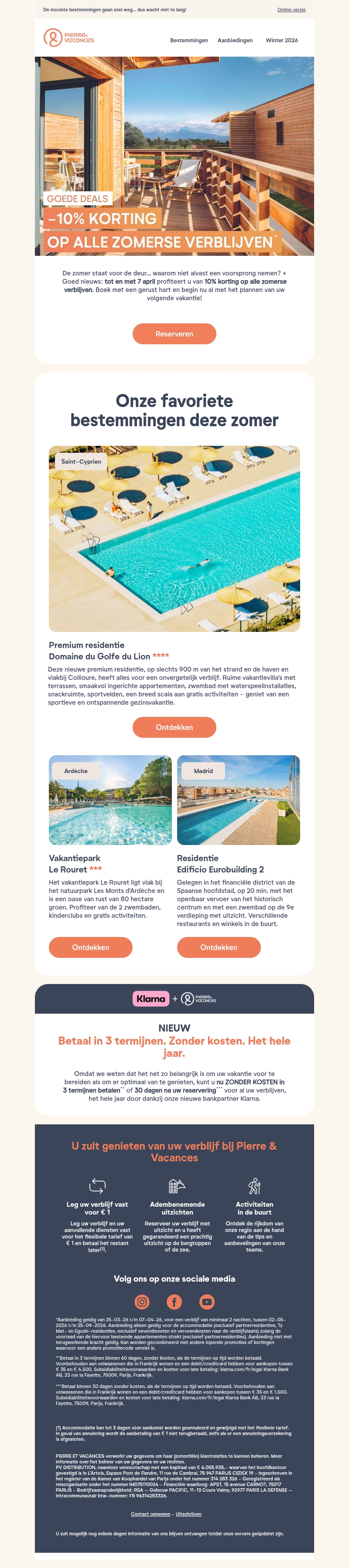 -10% korting op alle zomerse verblijven ☀️ Gaat u er ook lekker tussenuit? -10% korting op alle zomerse verblijven ☀️ Gaat u er ook lekker tussenuit?