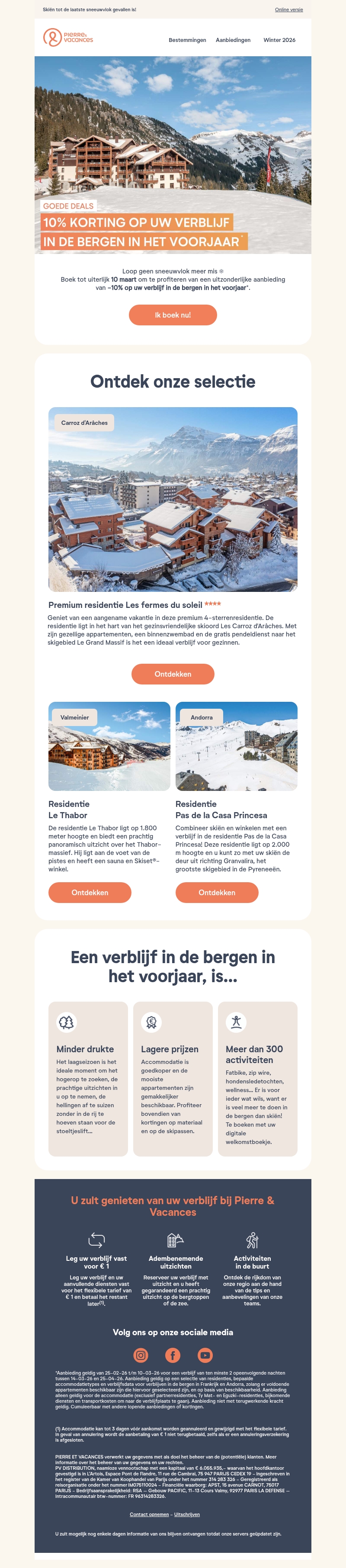 10% korting op een verblijf in de bergen in het voorjaar ⛷️ 10% korting op een verblijf in de bergen in het voorjaar ⛷️
