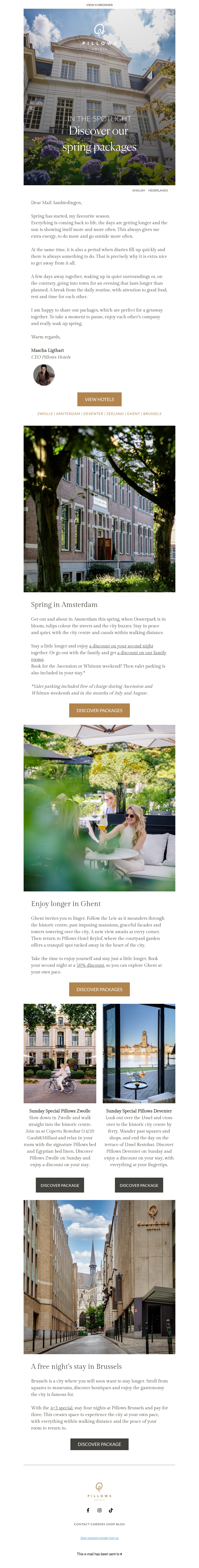 Discover our spring packages Discover our spring packages