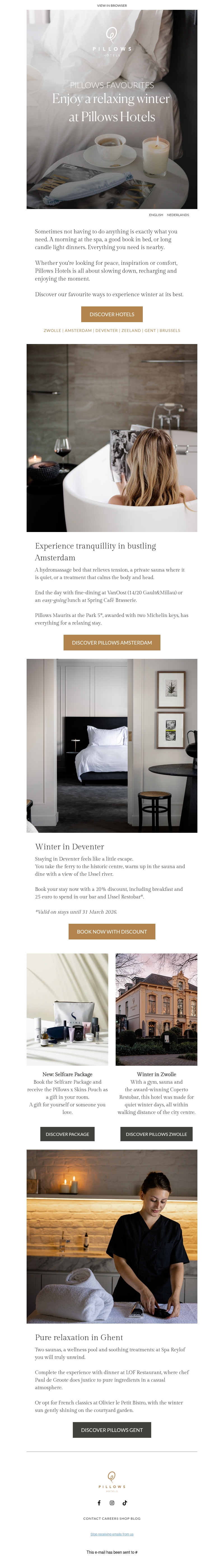 Discover our winter favourites at Pillows Hotels Discover our winter favourites at Pillows Hotels