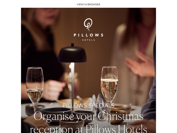 Organise your Christmas drinks party or reception at Pillows Hotels