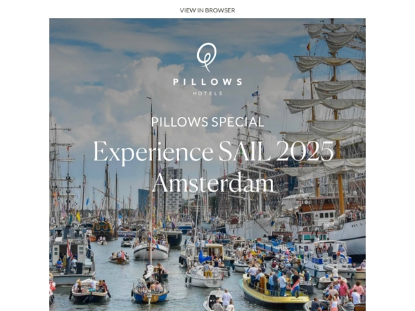 Experience SAIL 2025 from the water – exclusively with Pillows Hotels