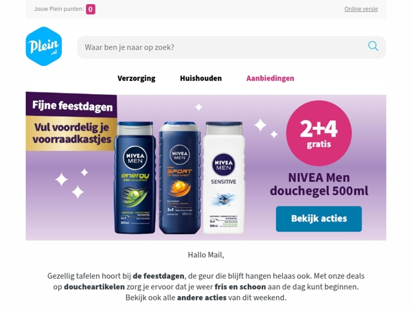 Nu 2+4 gratis op geselecteerde NIVEA Men Douchegel 🚿