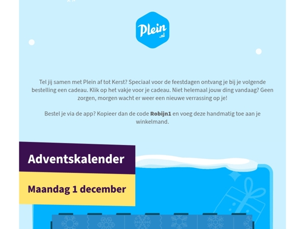 Adventskalender van Plein: gratis Robijn wasparfum 🎁