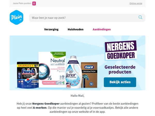 Profiteer deze week van Nergens Goedkoper deals