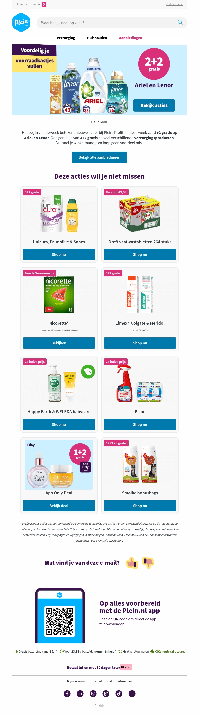 Deze week 2+2 gratis op Ariel en Lenor Deze week 2+2 gratis op Ariel en Lenor