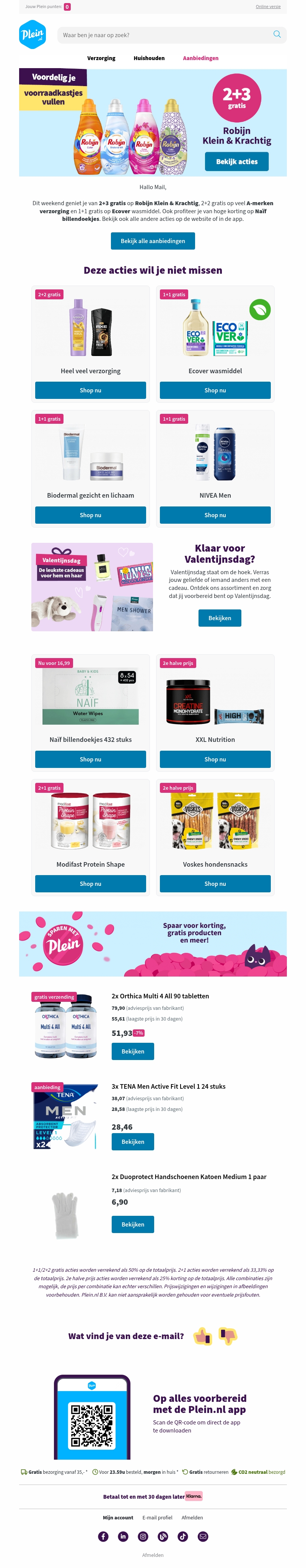 Dit weekend 2+3 gratis op Robijn Klein & Krachtig Dit weekend 2+3 gratis op Robijn Klein & Krachtig