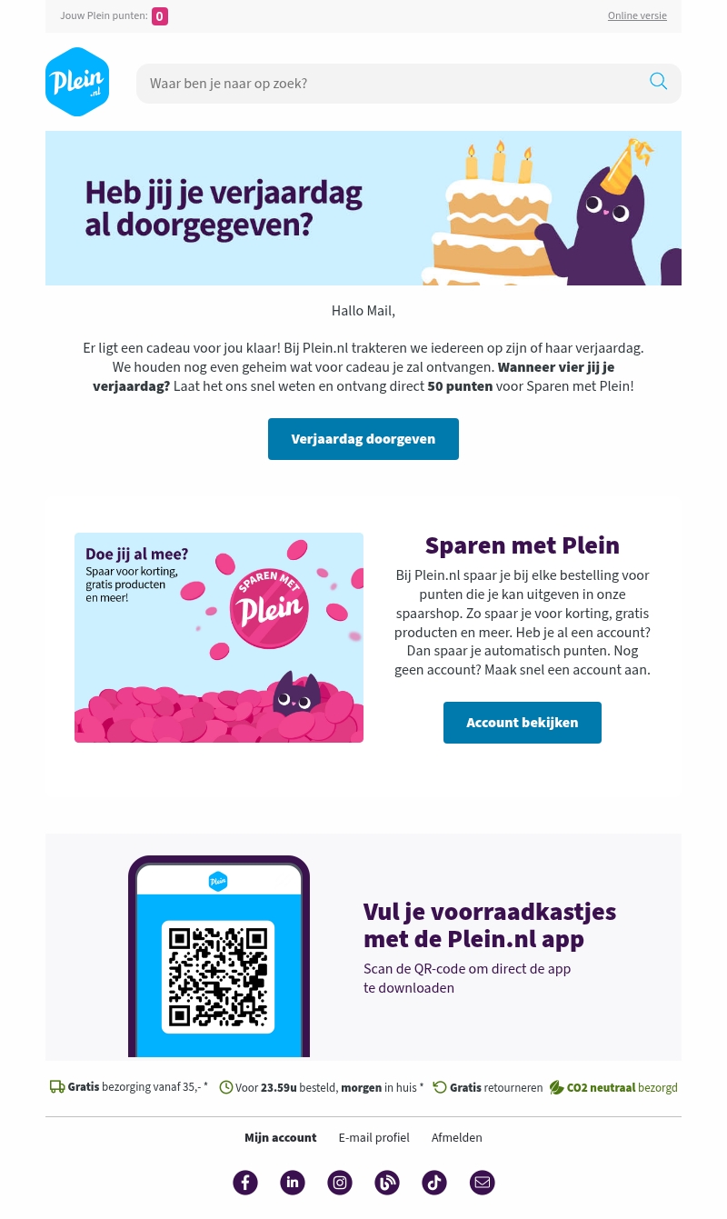 We hebben een verjaardagscadeau voor je π We hebben een verjaardagscadeau voor je π