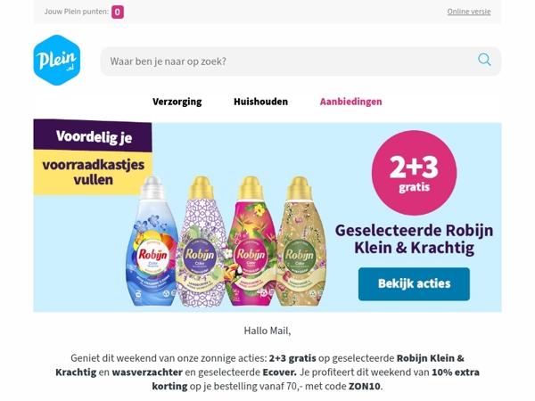 Dit weekend 10% korting op je bestelling 🌞